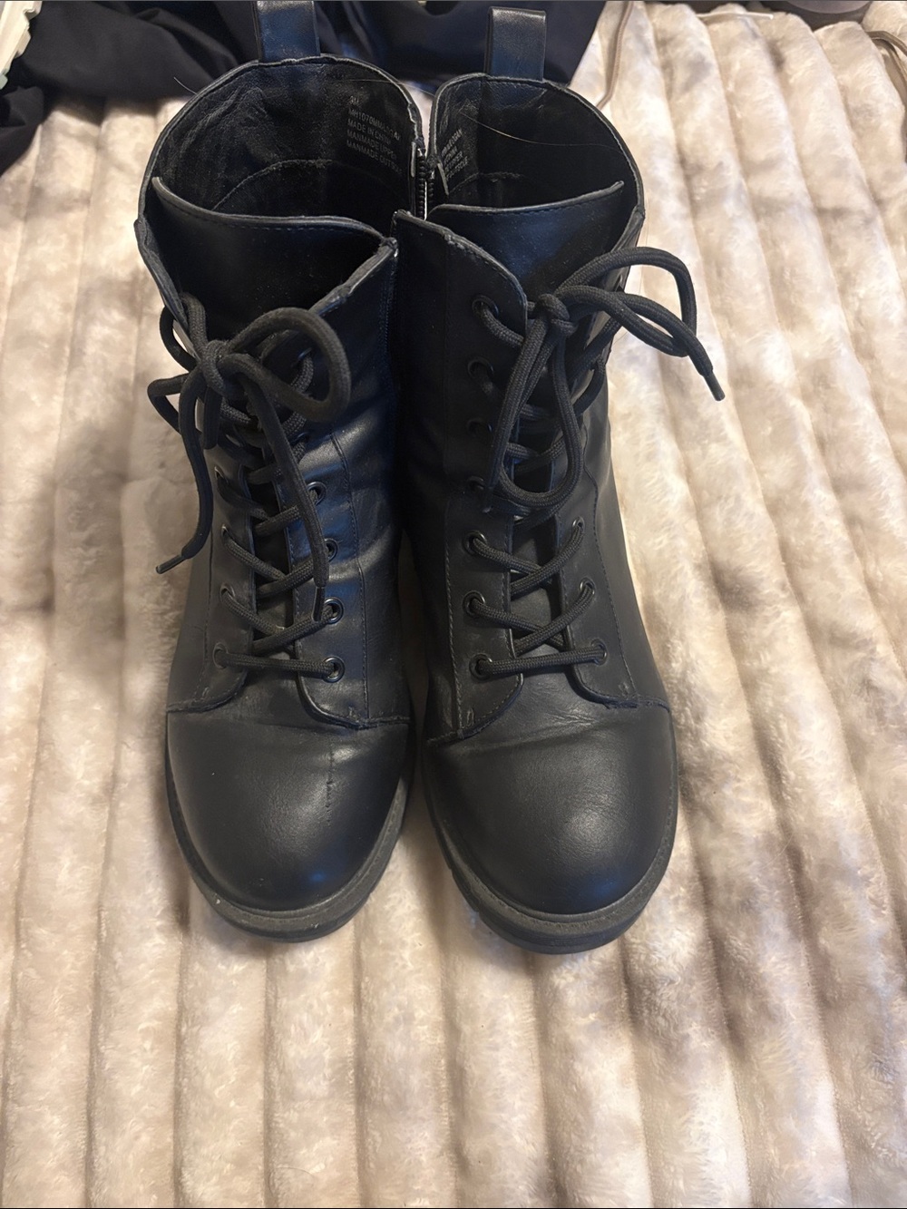 MIA Black Lace-Up Combat Boots